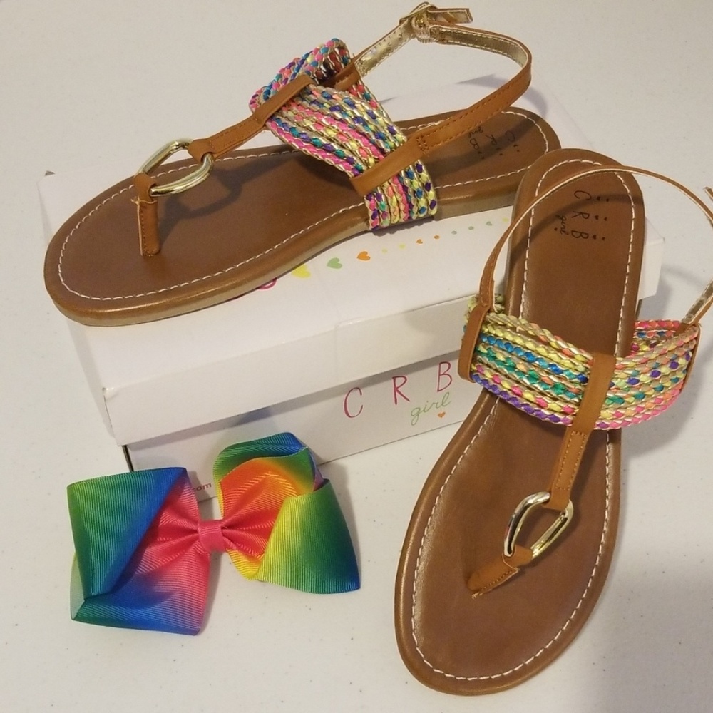 Girl sandals with hair bow